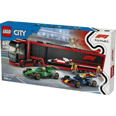 LEGO® City F1®-es kamion, RB20 és AMR24 F1®-es autókkal, játék versenyautó-szállítót tartalmazó szett 60445 – 2. kép