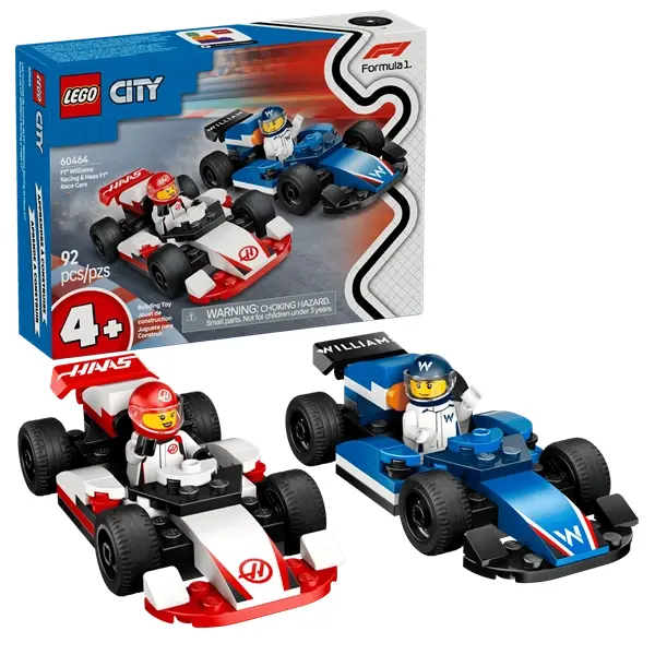 LEGO® City F1®-es Williams Racing és Haas F1® versenyautók, járműves játékszett 60464 – 2. kép