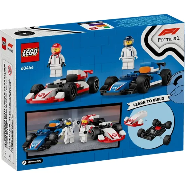 LEGO® City F1®-es Williams Racing és Haas F1® versenyautók, járműves játékszett 60464 – 5. kép