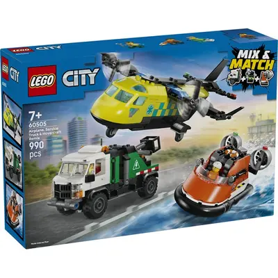 LEGO® City Repülőgép, emelőkosaras kocsi és légpárnás jármű remix 60505