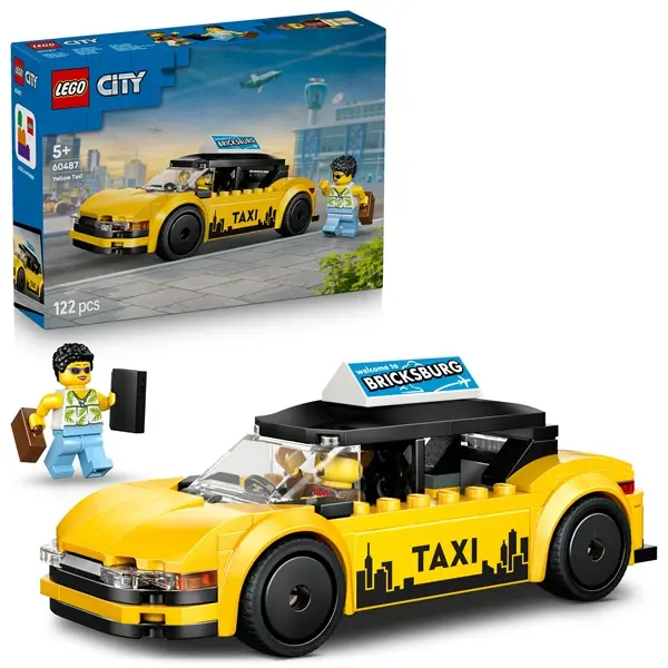 LEGO® City Sárga taxi – Modellautókészlet 2 minifigurával 60487 – 4. kép