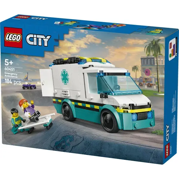 LEGO® City Sürgősségi mentőautó, játék autót tartalmazó építőszett 60451 – 2. kép