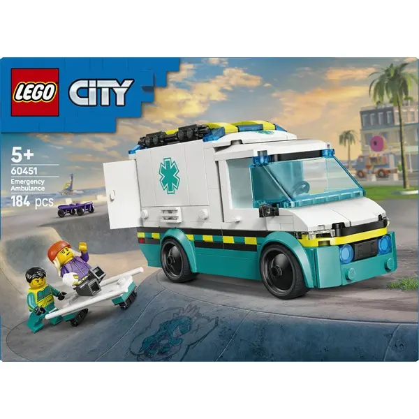 LEGO® City Sürgősségi mentőautó, játék autót tartalmazó építőszett 60451 – 3. kép