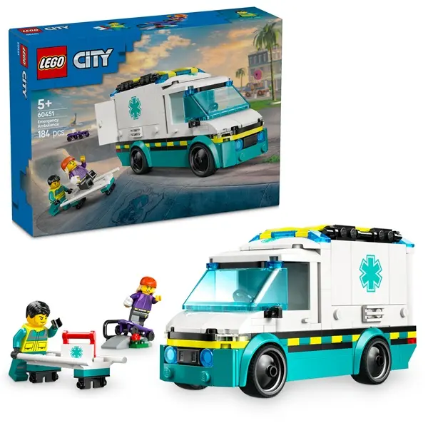 LEGO® City Sürgősségi mentőautó, játék autót tartalmazó építőszett 60451 – 4. kép