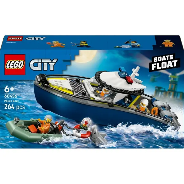 LEGO® City Üldözés rendőrségi csónakkal, játék felfújható motorcsónakkal és gumicsónakkal 60456 – 3. kép
