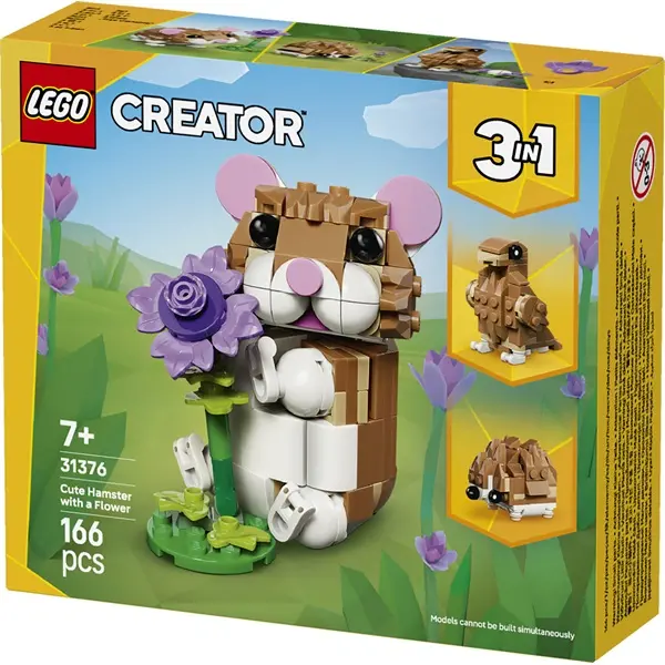 LEGO® Creator 3 az 1-ben Aranyos hörcsög egy virággal 31376 – 2. kép