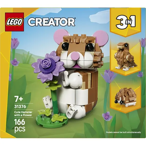 LEGO® Creator 3 az 1-ben Aranyos hörcsög egy virággal 31376 – 3. kép