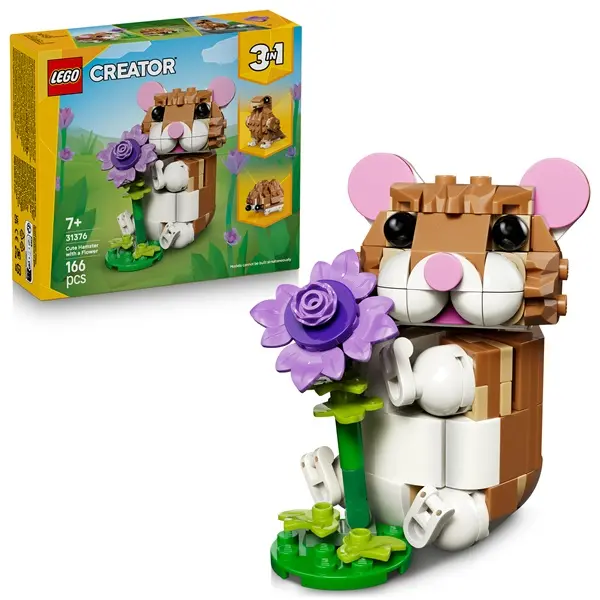LEGO® Creator 3 az 1-ben Aranyos hörcsög egy virággal 31376 – 4. kép