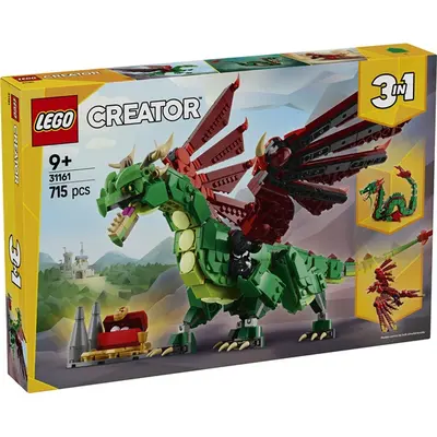 LEGO® Creator 3 az 1-ben Középkori sárkány, játékkészlet egy érdekes lénnyel 31161