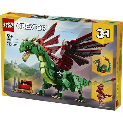 LEGO® Creator 3 az 1-ben Középkori sárkány, játékkészlet egy érdekes lénnyel 31161 – 2. kép