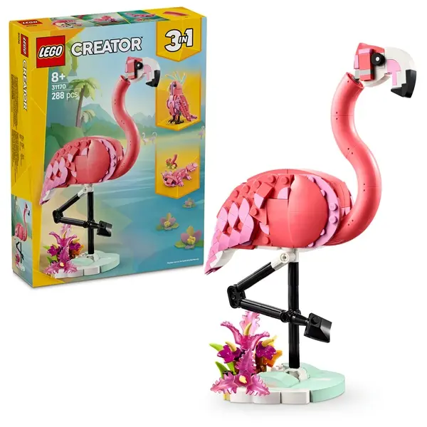 LEGO® Creator 3 az 1-ben Vadállatok: rózsaszín flamingó, állatos játékkészlet 31170 – 4. kép
