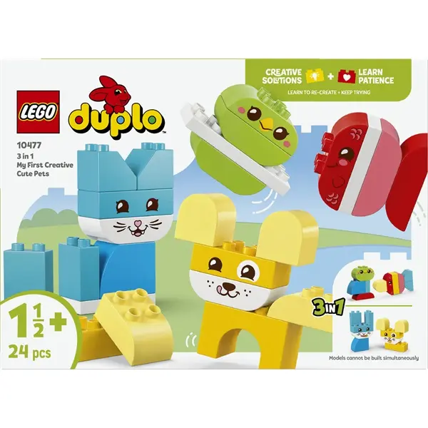 LEGO® DUPLO® Első készletek Kreatív és aranyos, 3 az 1-ben házi kedvencek játék 10477 – 3. kép