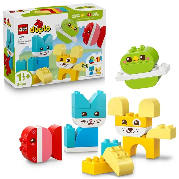 LEGO® DUPLO® Első készletek Kreatív és aranyos, 3 az 1-ben házi kedvencek játék 10477 – 4. kép