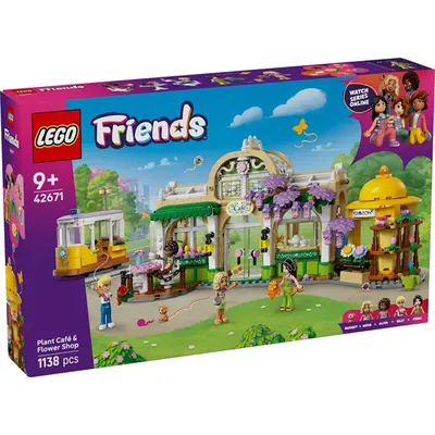LEGO® Friends Botanikus kávéház és virágbolt, építőkészlet és történetmesélős játékszett 42671