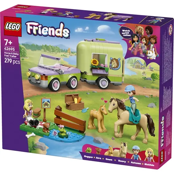 LEGO® Friends Ló és csikószállító utánfutó, játékkészlet 42695 – 2. kép
