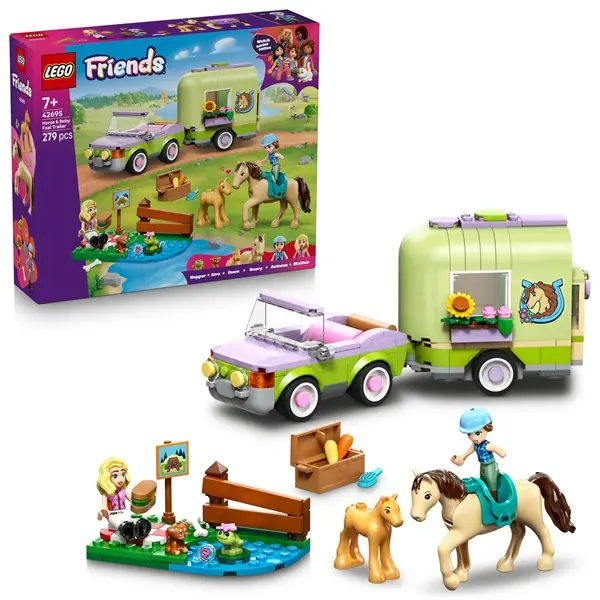 LEGO® Friends Ló és csikószállító utánfutó, játékkészlet 42695 – 4. kép