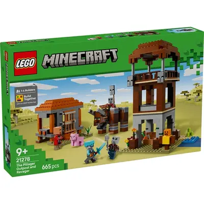 LEGO® Minecraft® A Fosztogató őrtorony és a Romboló, gamer építőjáték és ajándék 21278