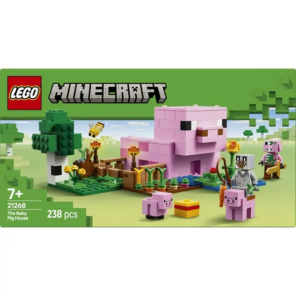 LEGO® Minecraft® A kismalac háza, állatos gamer-építőjáték gyerekeknek 21268 – 3. kép