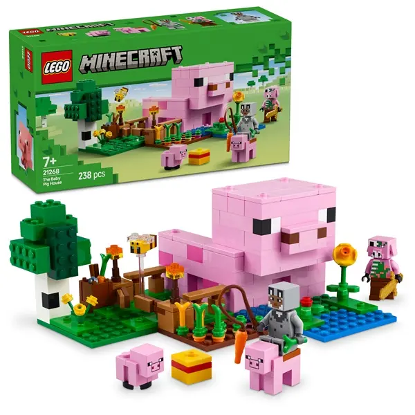 LEGO® Minecraft® A kismalac háza, állatos gamer-építőjáték gyerekeknek 21268 – 4. kép