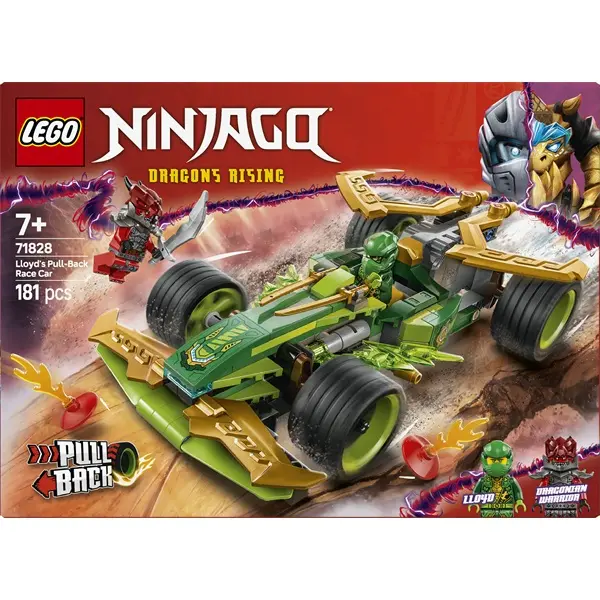 LEGO® NINJAGO® Lloyd hátrahúzhatós versenyautója, történetmesélős játékszett 71828 – 3. kép