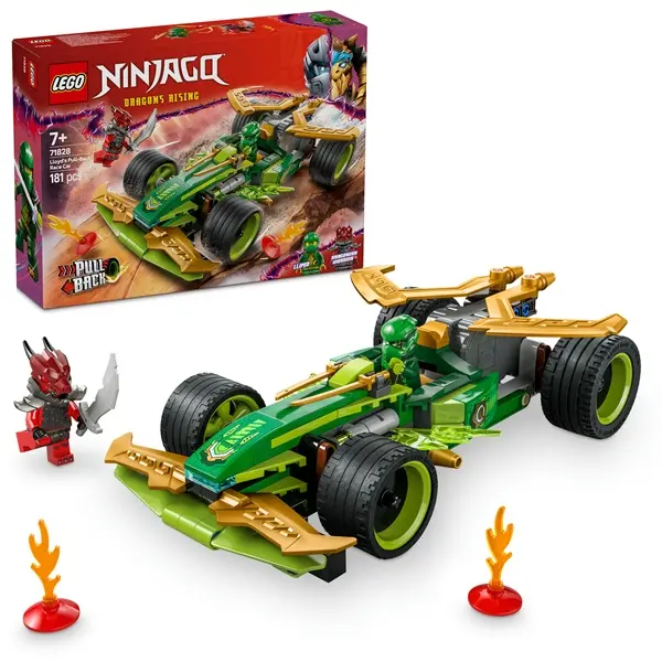 LEGO® NINJAGO® Lloyd hátrahúzhatós versenyautója, történetmesélős játékszett 71828 – 4. kép