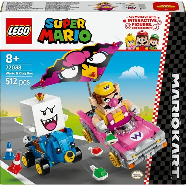 LEGO® Super Mario™ Mario Kart™ – Wario és King Boo figurák, plusz 2 gokart 72038 – 3. kép