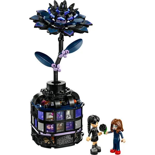 LEGO® Wednesday Fekete dália, halloweeni ajándék, művirág szobadekoráció – 7. kép