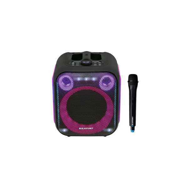 BLAUPUNKT PB6LED Hordozható Bluetooth hangszóró, LED, Karaoke, Fekete (RTVBLAS033) – 3. kép