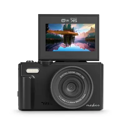 Nedis PCAM2570BK vlogger digitális fényképezőgép / kamera, kihajtható képernyő, 75 MPixel, 5K@15fps, 16 MPixeles CMOS – 2. kép