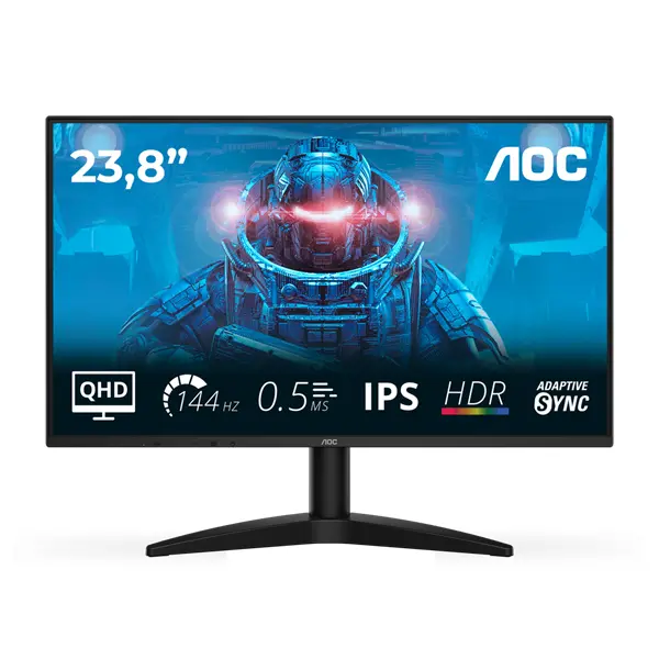 AOC IPS QHD 144Hz Gaming monitor 23.8" Q24B36X, 2560x1440, 16:9, 300cd/m2, 4ms, 1xDisplayPort/1xHDMI