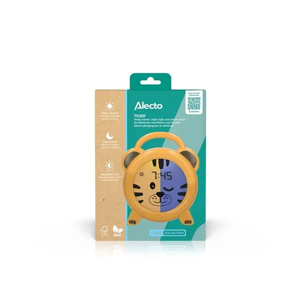 Alecto BC100TIGER Alvástréner éjszakai fény és ébresztőóra tigris – 8. kép
