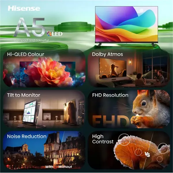 HISENSE 40A5S FHD Hi-QLED Smart TV 40"/100cm, 1920x1080, HDMI/USB/RJ45/Wfi – 3. kép