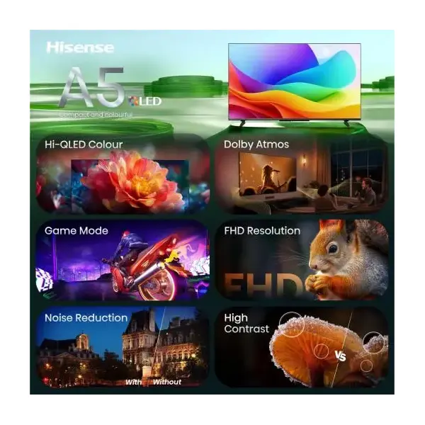 HISENSE 50A5S FHD Smart Hi-QLED TV 50"/126cm, 1920x1080, 2xHDMI/2xUSB/RJ45/Wifi – 3. kép
