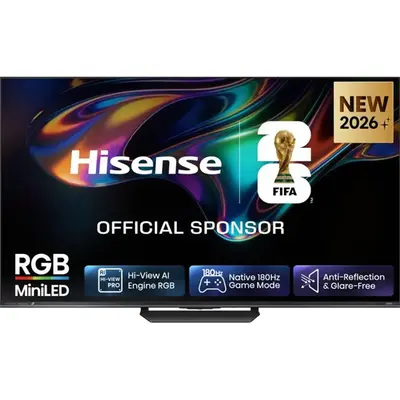 HISENSE 65UR8S 65"/164cm 4K 180Hz Smart RGB MiniLED TV, 3840x2160, 4xHDMI/2xUSB/RJ45/Wifi