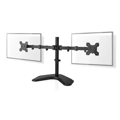 Nedis MMDOSD110BK 15"-32" asztali 2 monitor tartóállvány, VESA 75x75 / 100x100