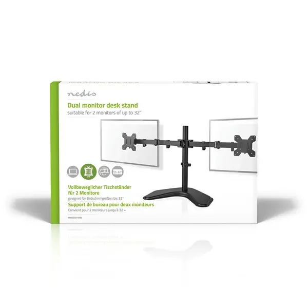 Nedis MMDOSD110BK 15"-32" asztali 2 monitor tartóállvány, VESA 75x75 / 100x100 – 7. kép