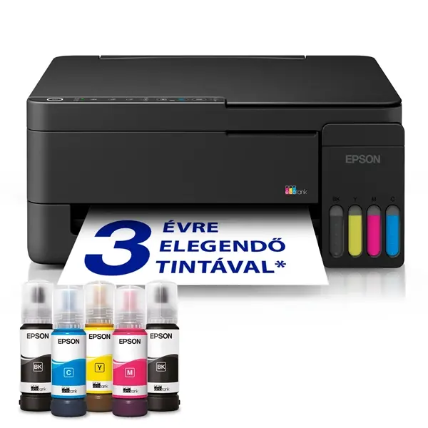EPSON Tintasugaras nyomtató - EcoTank L3351 (A4, MFP, színes, 5760x1440 DPI, 33 lap/perc, USB/Wifi/Air Print)