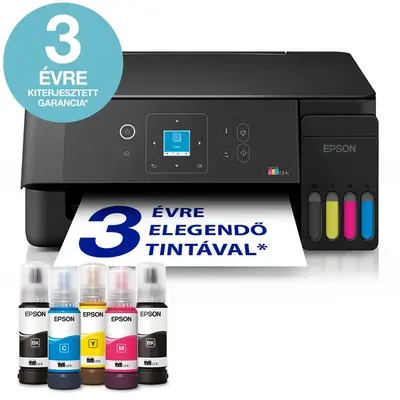 EPSON Tintasugaras nyomtató - EcoTank L3362 (A4, MFP, színes, 5760x1440 DPI, 33 lap/perc, USB/Wifi/Air Print)