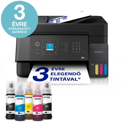 EPSON Tintasugaras nyomtató - EcoTank L5390 (A4, MFP, ADF, színes, 5760x1440 DPI, 33 lap/perc, USB/Wifi/LAN)