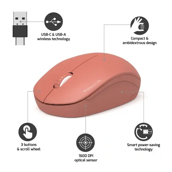 PORT DESIGNS Egér WIRELESS Terracota – 2. kép
