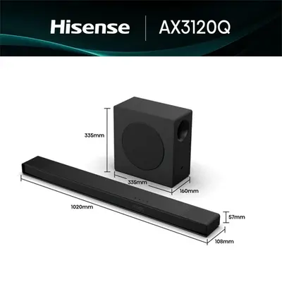 HISENSE AX3120Q Hangprojektor 3.1.2 CH 440W DTS:X Dolby Atmos, 440W, Fekete – 2. kép
