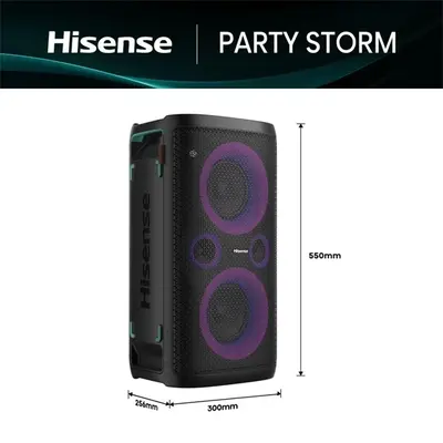 HISENSE Party Storm Bluetooth Party Hangszóró 2.0CH, 300W, Fekete – 2. kép