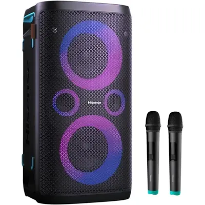 HISENSE Party Storm 1 Bluetooth Party Hangszóró 2 db mikrofonnal, 2.0CH, 300W, Fekete