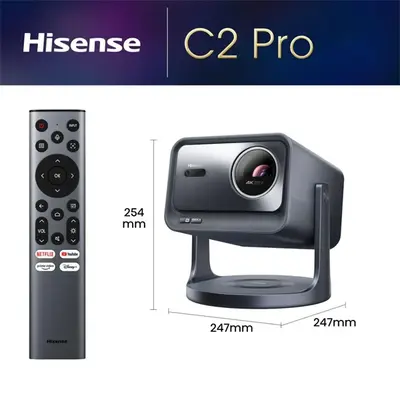HISENSE C2-Pro Mini Laser Projektor 4K, 3840x2160, 16:9, 65"-300" 2600lm, Fekete – 2. kép