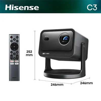 HISENSE C3 Mini Laser Projektor, 4K Ultra HD 3840x2160, 16:9, 65"-300" 2000lm, Fekete – 2. kép