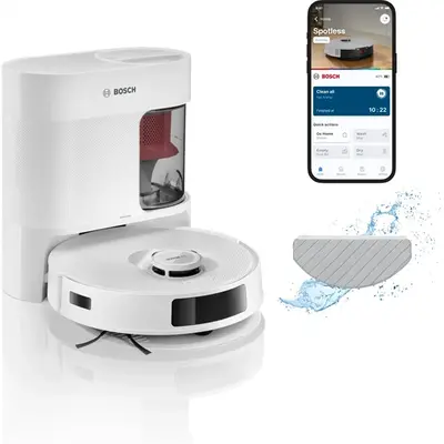 BOSCH BCRD2W Spotless Advanced+ Robotporszívó és felmosó, Fehér