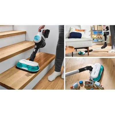 BOSCH BCS712HYG5 Unlimited 7 ProHygienic Aqua Vezeték nélküli porszívó és felmosó, Fehér – 2. kép