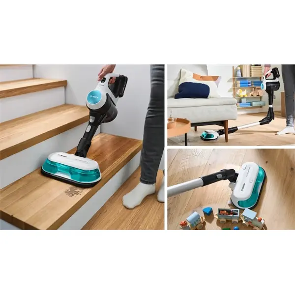 BOSCH BCS71HYG3 Unlimited 7 ProHygienic Aqua Vezeték nélküli porszívó és felmosó, Fehér – 5. kép