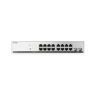 ZYXEL Switch 16x1000Mbps + 2xSFP, Fémházas, Menedzselhető, GS1915-18V2-EU0101F