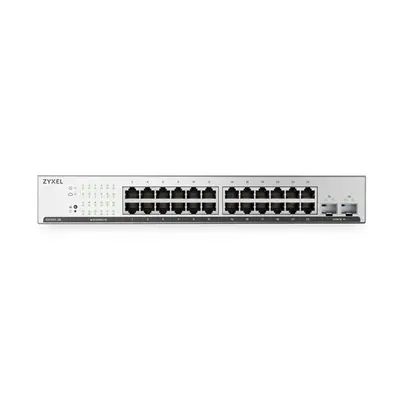 ZYXEL Switch 24x1000Mbps + 2xSFP, Fémházas, Menedzselhető, GS1915-26V2-EU0101F